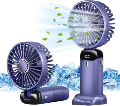 LED Digital Display Rechargeable Portable Fan